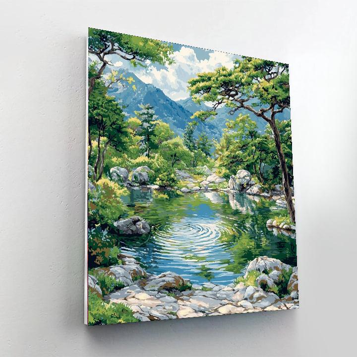 Utagawa Hiroshige Inspired Rippling Reflections  Number Painting