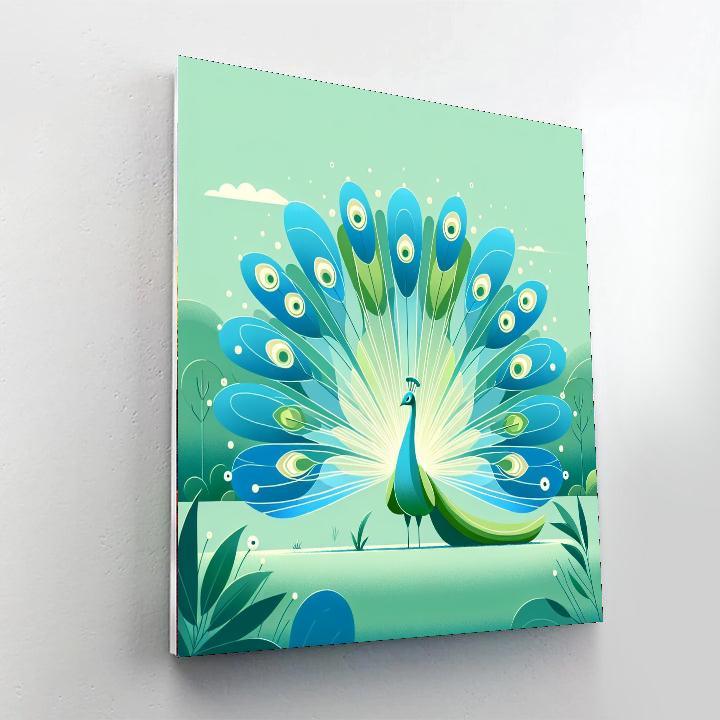 Prismatic Peacock Performance Number Painting