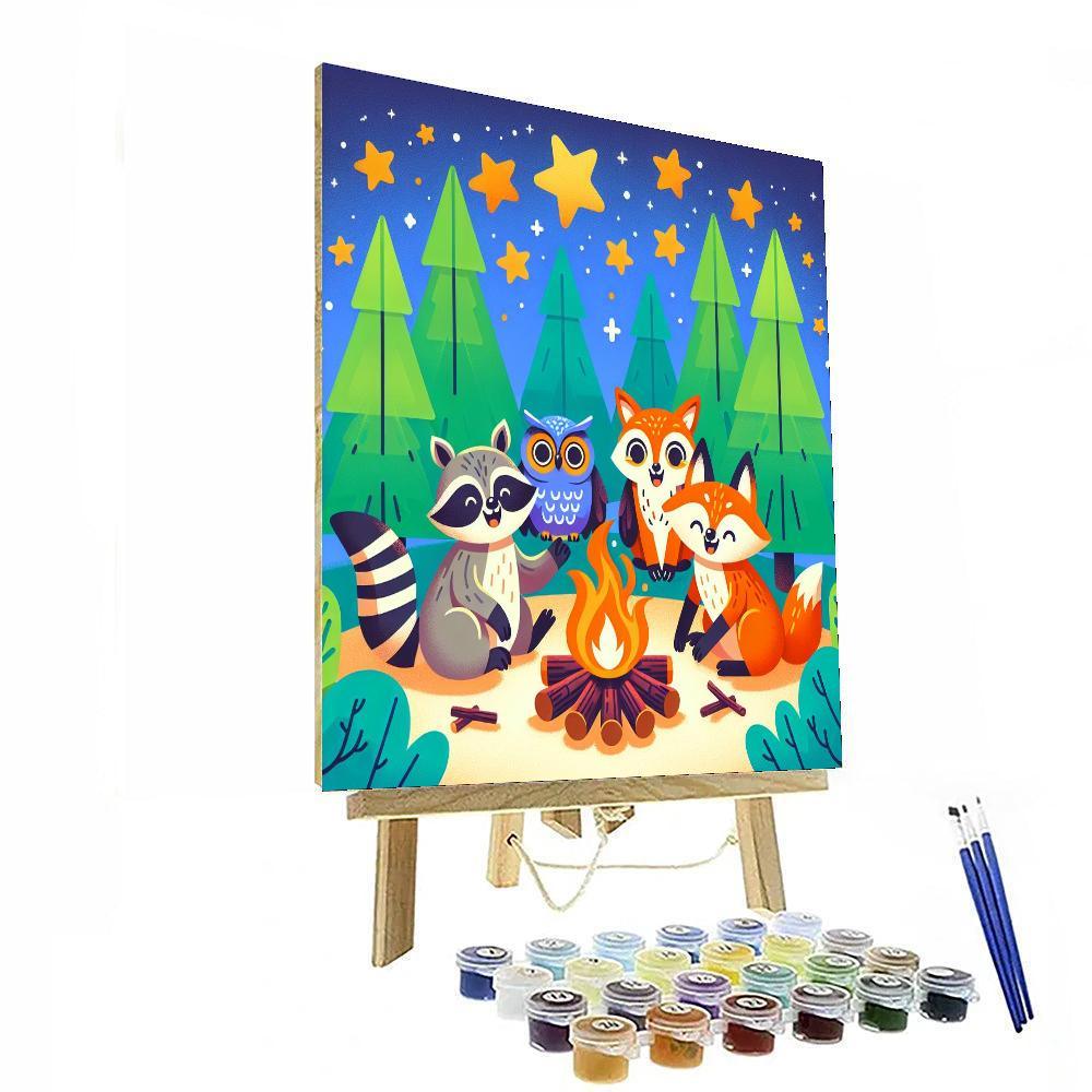 Cute Forest Campfire Paint By Numbers Art