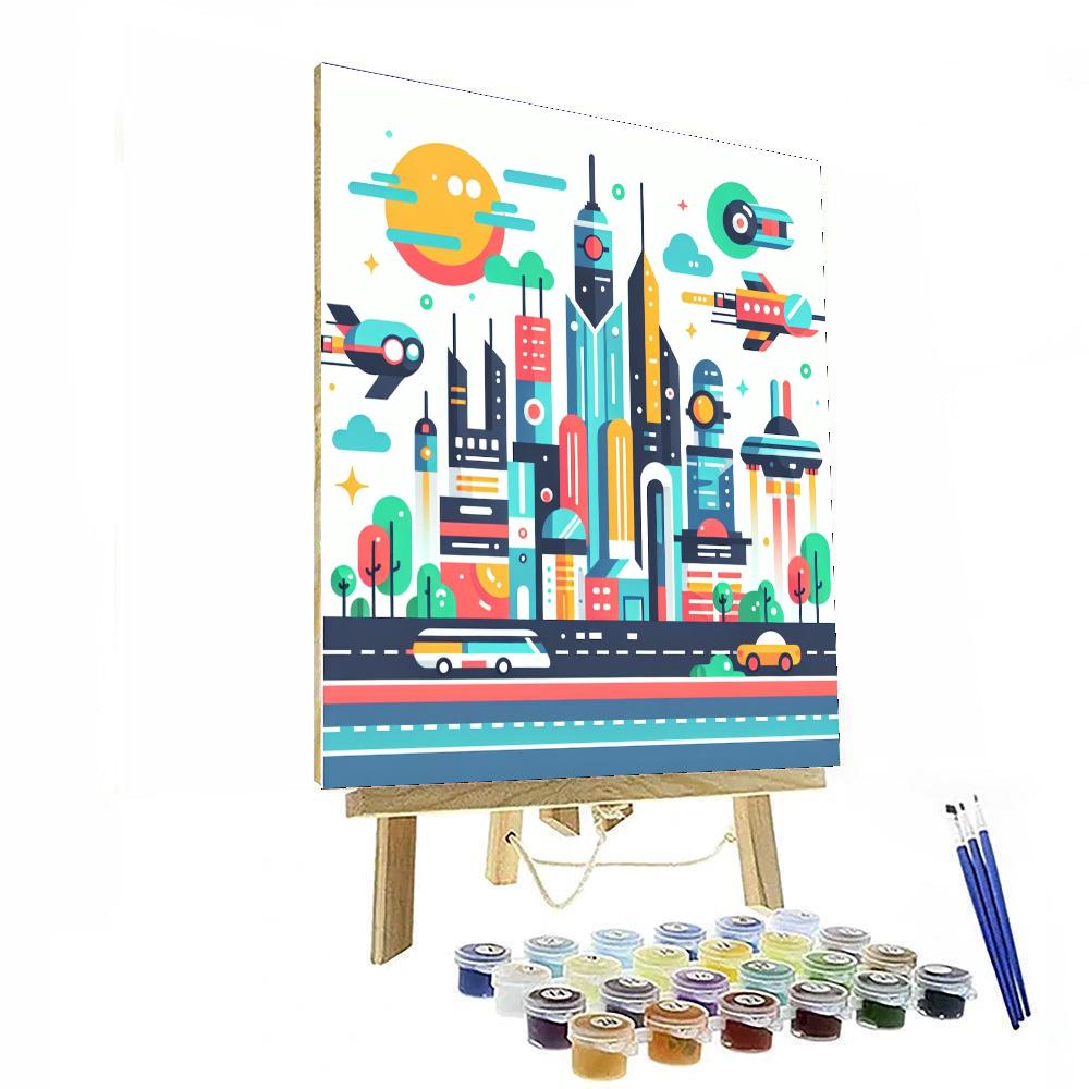 Futuristic City Exploration Painting Number Kit