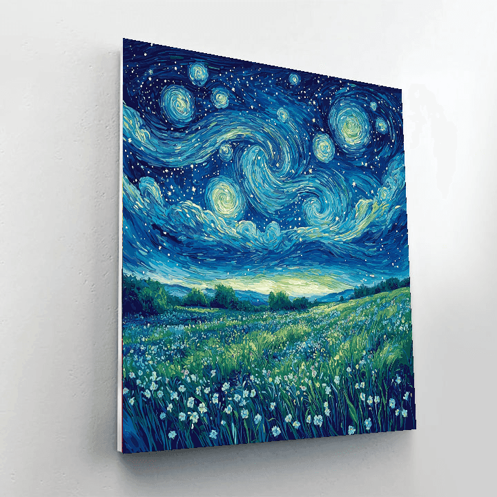 Vincent Van Gogh Inspired Starry Night Meadow  Paint By Numbers Kits