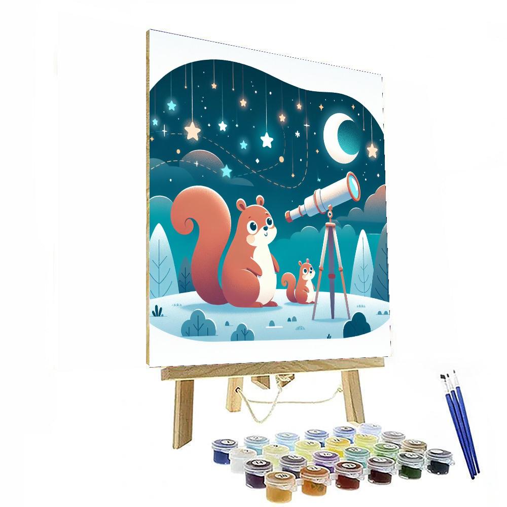 Stellar Squirrel Starlight Numbered Painting Kits