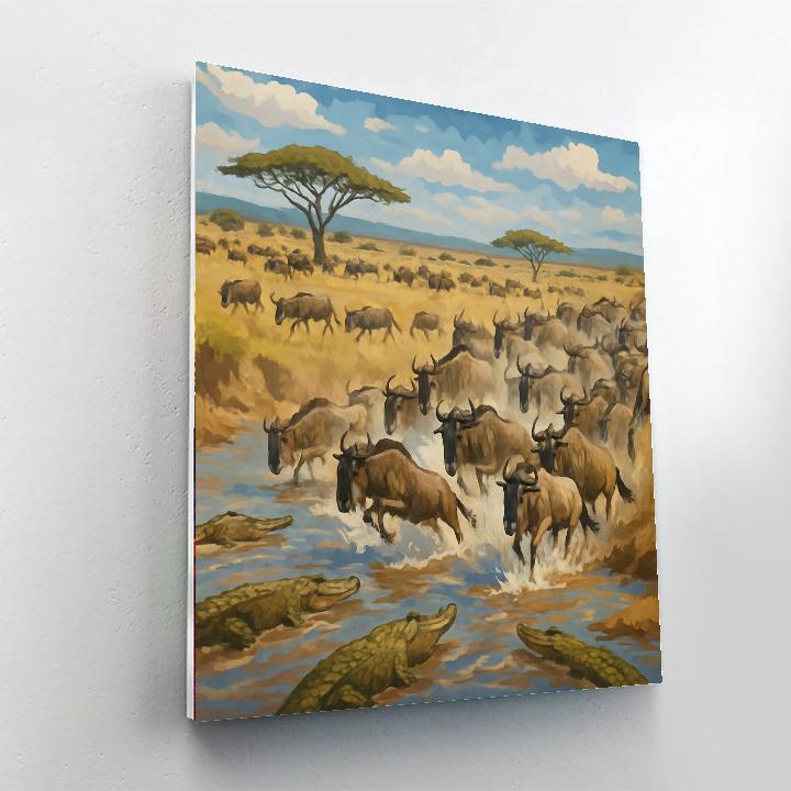 Wildebeest Migration - Tanzania Paint By Numbers Kits