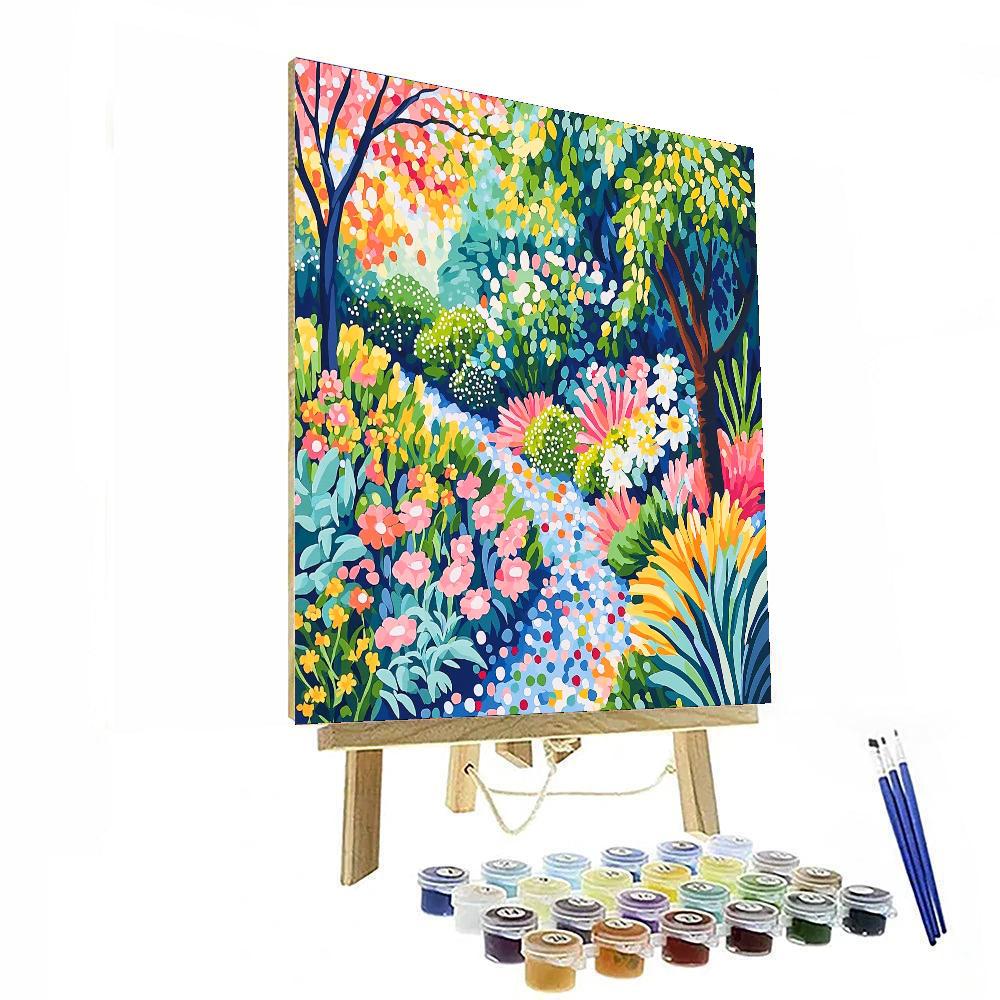 Georges Seurat Inspired Dreamy Garden Patterns  Numbered Painting Kits
