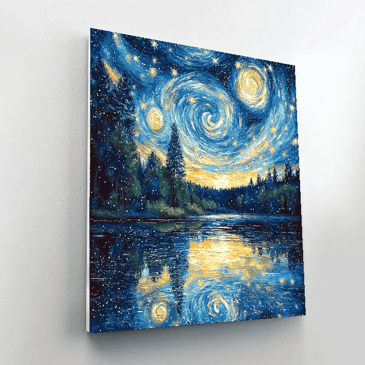 Vincent Van Gogh Inspired Starry Sky Reflections  Paint By Numbers Kits