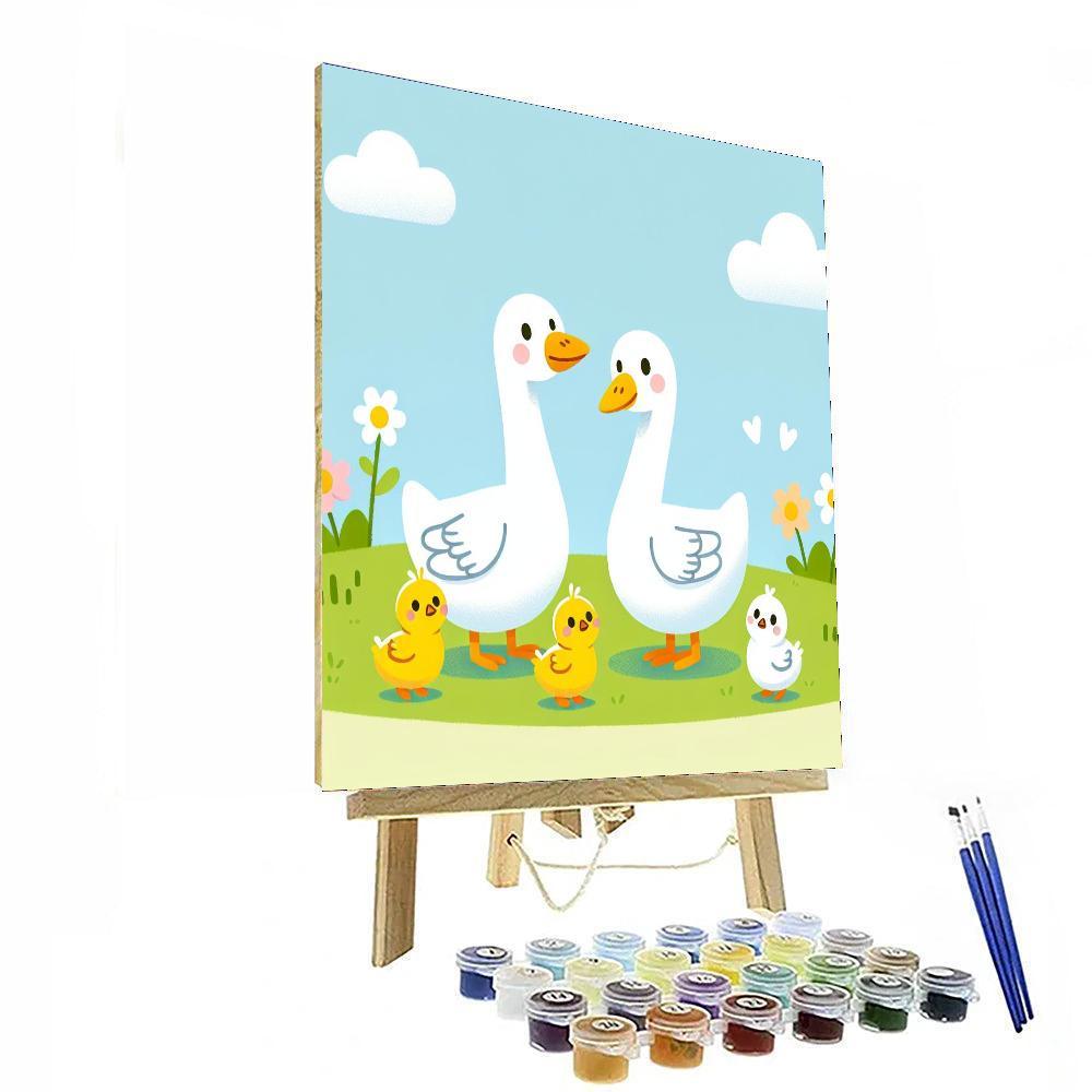 Giggling Goose Family Paint By Numbers Art