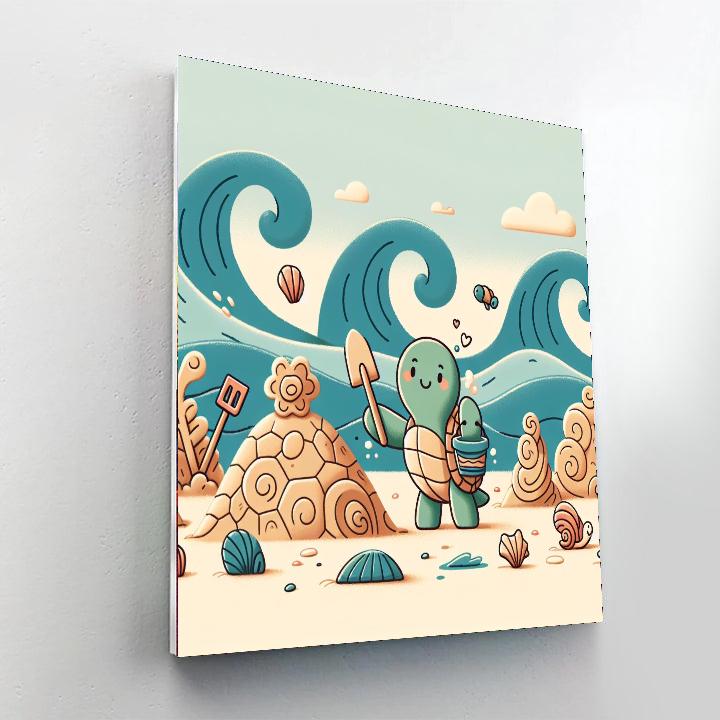 Seaside Sculptor Turtle Number Painting