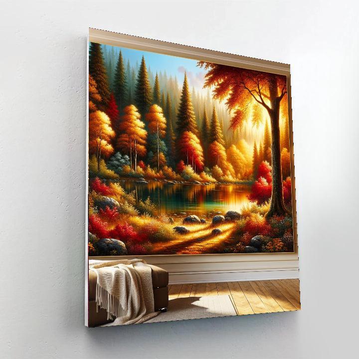 Sunlit Autumn Forest Numbered Painting Kits