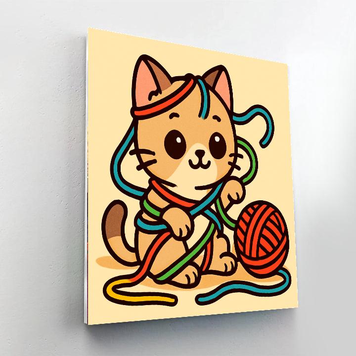 Mischievous Kitten Adventures DIY Paint By Numbers