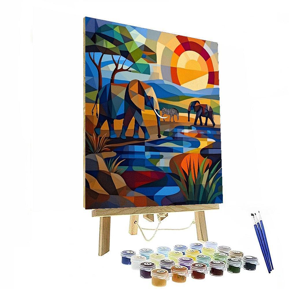 Pablo Picasso Inspired Wild Serengeti  DIY Paint By Numbers