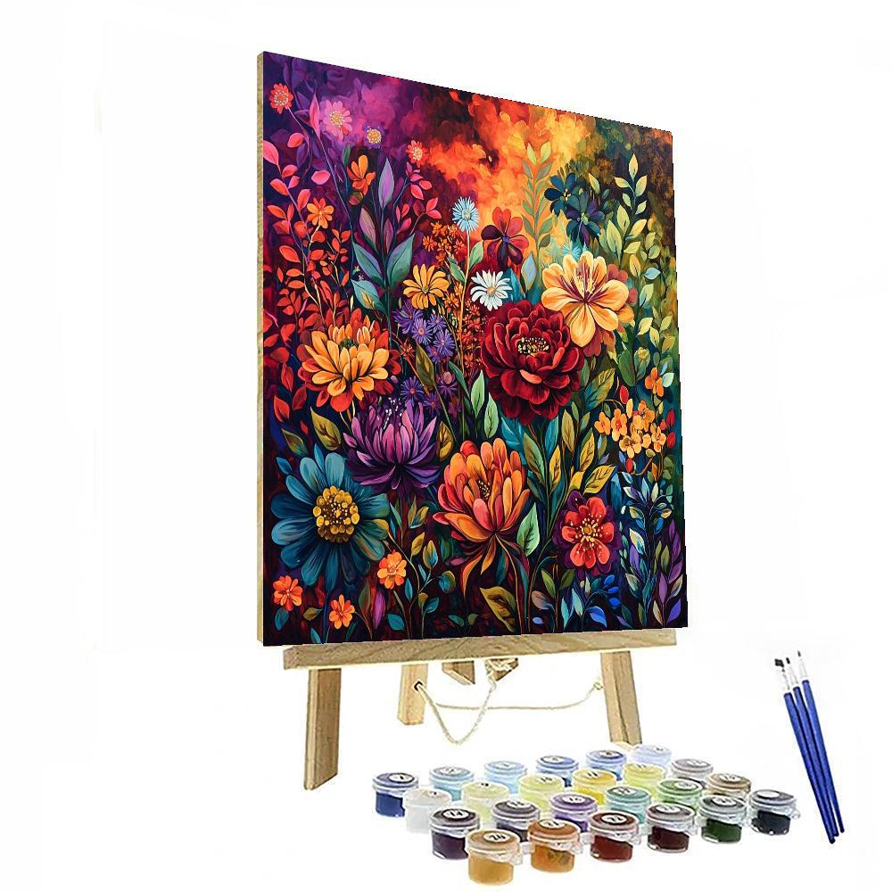 Frida Kahlo Inspired Transcendent Flora  Painting Number Kit