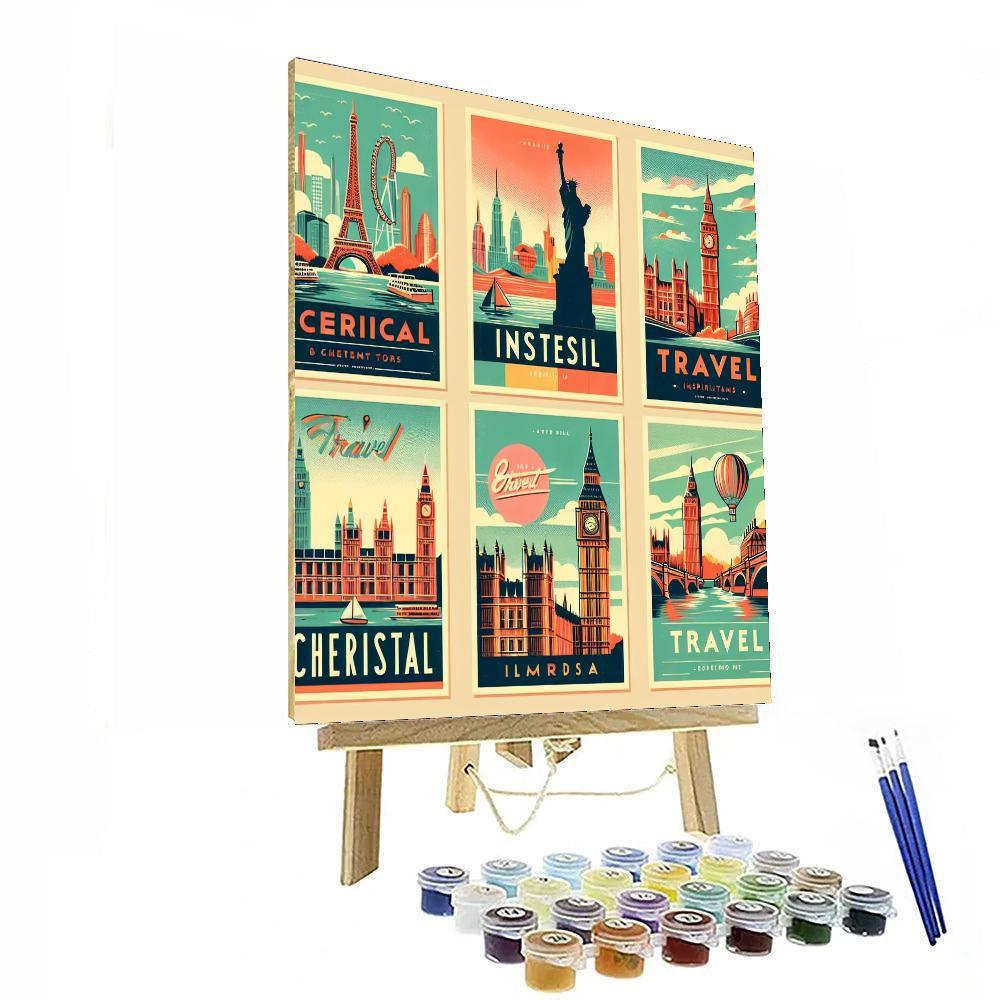 Inspiring Vintage Travel Posters Numbered Painting Kits