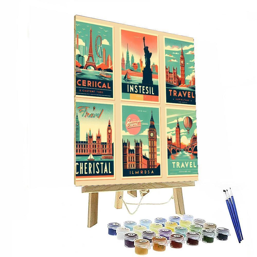 Inspiring Vintage Travel Posters Numbered Painting Kits
