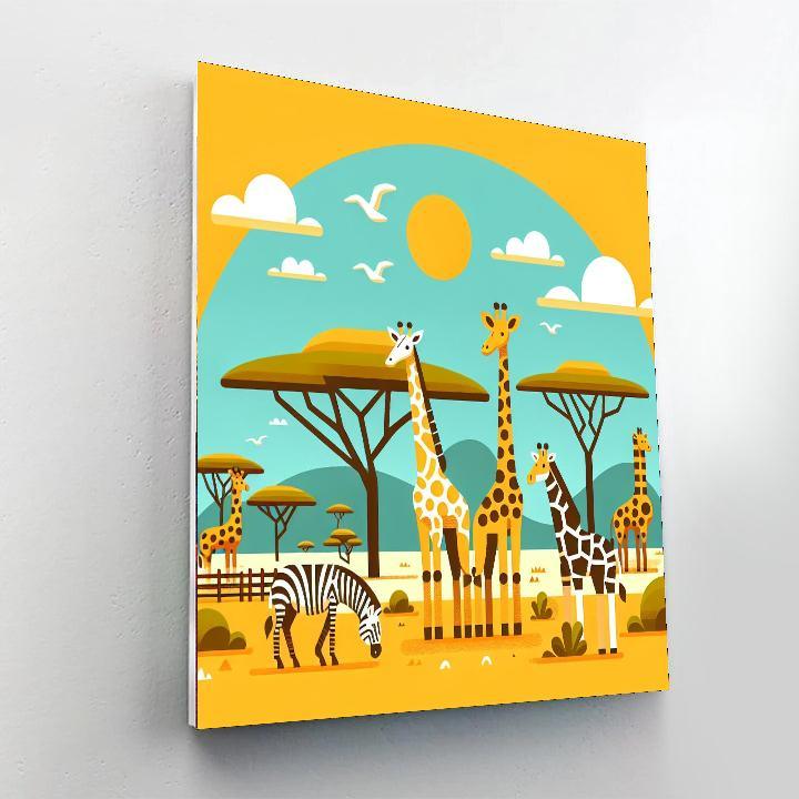 Giraffe's Serengeti Painting Number Kit