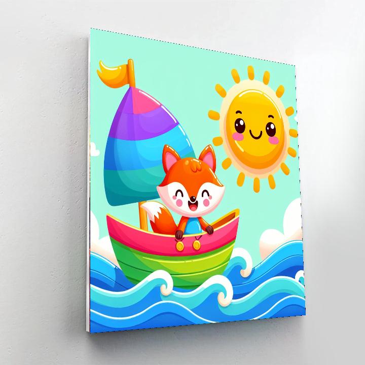 Sailing Foxes Number Painting