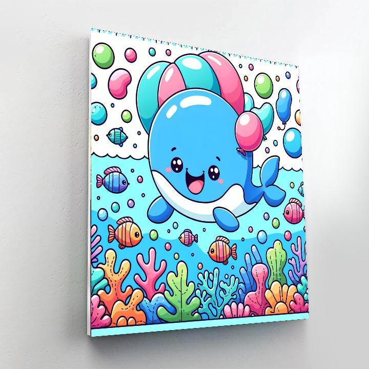 Silly Balloon Whale DIY Paint By Numbers
