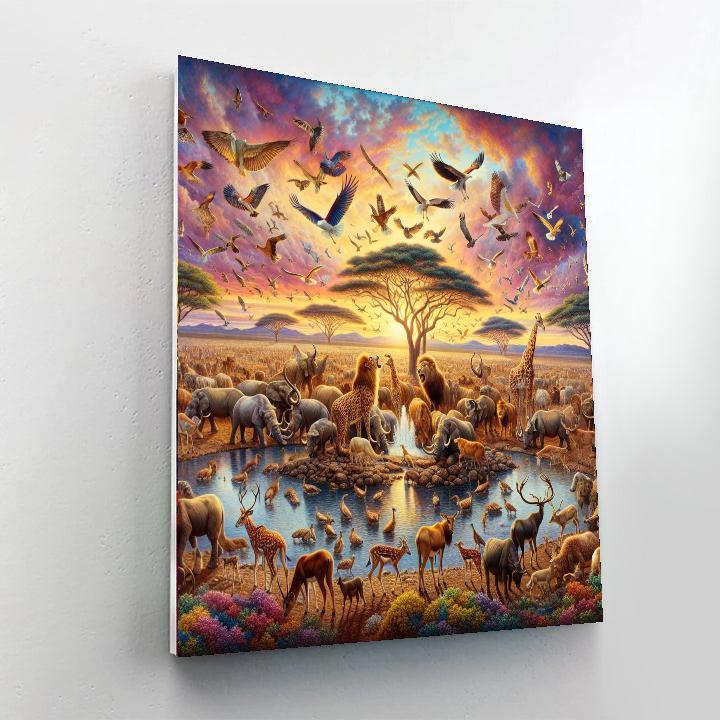 Majestic Wildlife Gathering Numbered Painting Kits