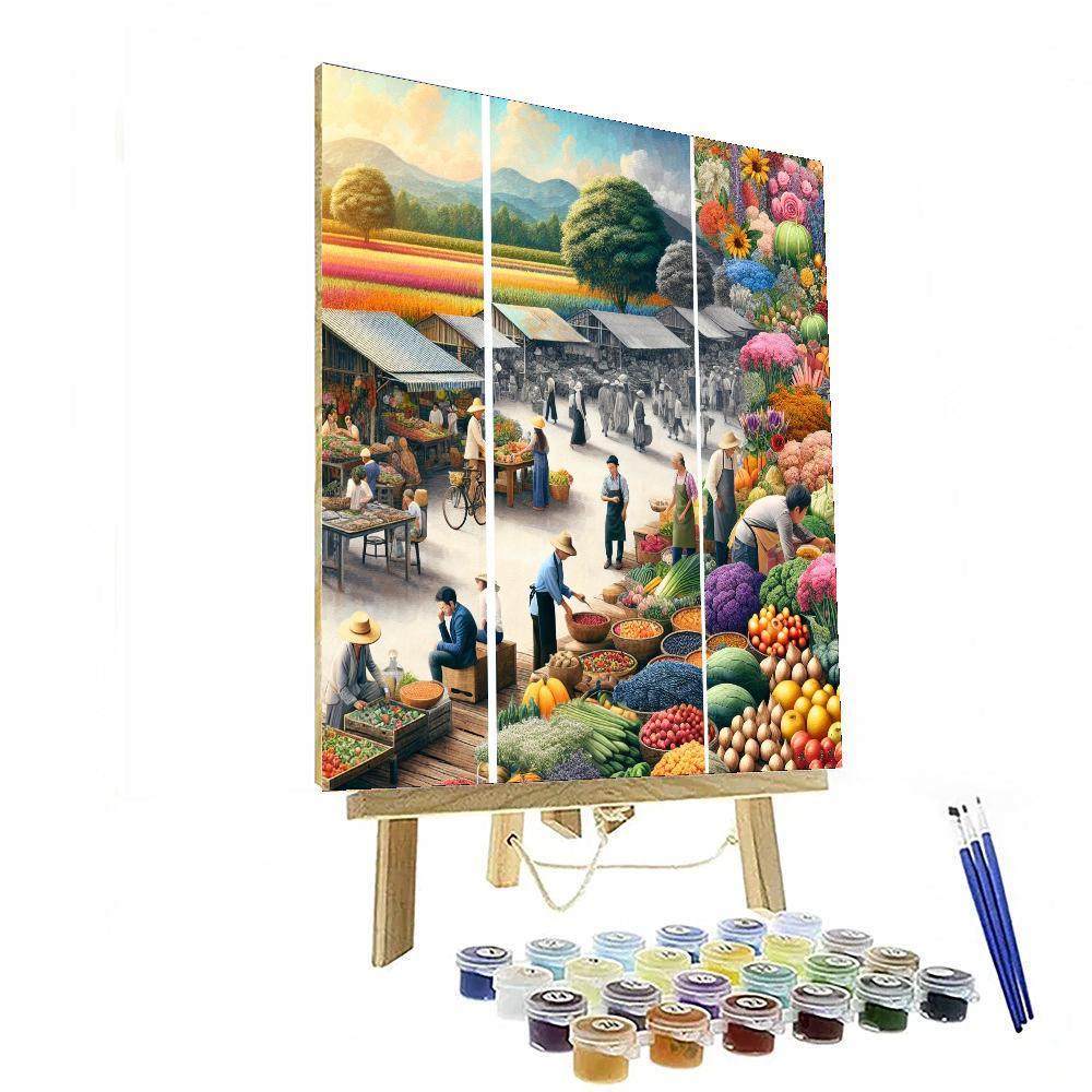 Charming Countryside Market Paint By Color