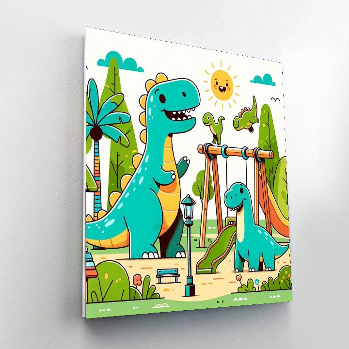 Friendly Dinosaur's Playground Numbered Painting Kits