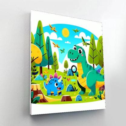 Dino Detective Adventure Paint By Numbers Art