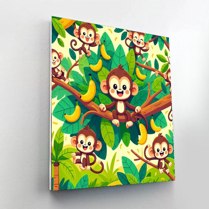 Cheeky Monkeys Number Painting