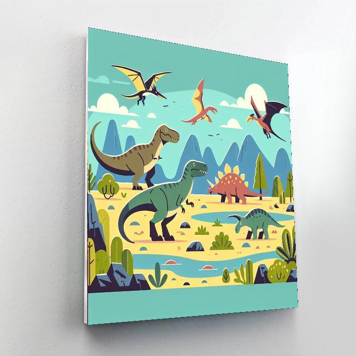 Dino Adventure Land DIY Paint By Numbers