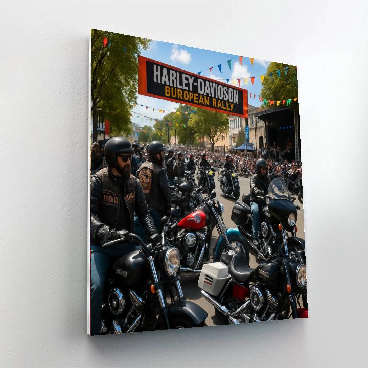 Harley Davidson European Rally Paint By Numbers Kits