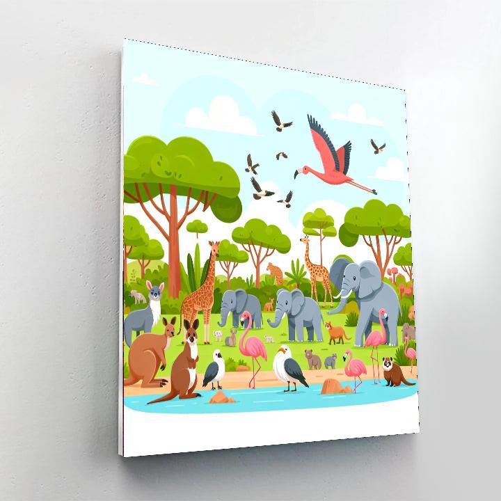 Wild Animal Park Numbered Painting Kits