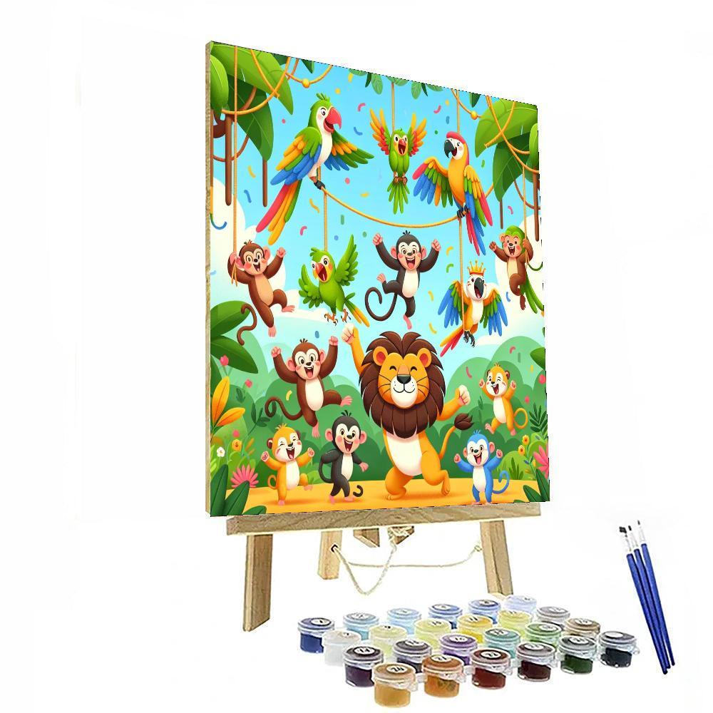 Colorful Jungle Party DIY Paint By Numbers