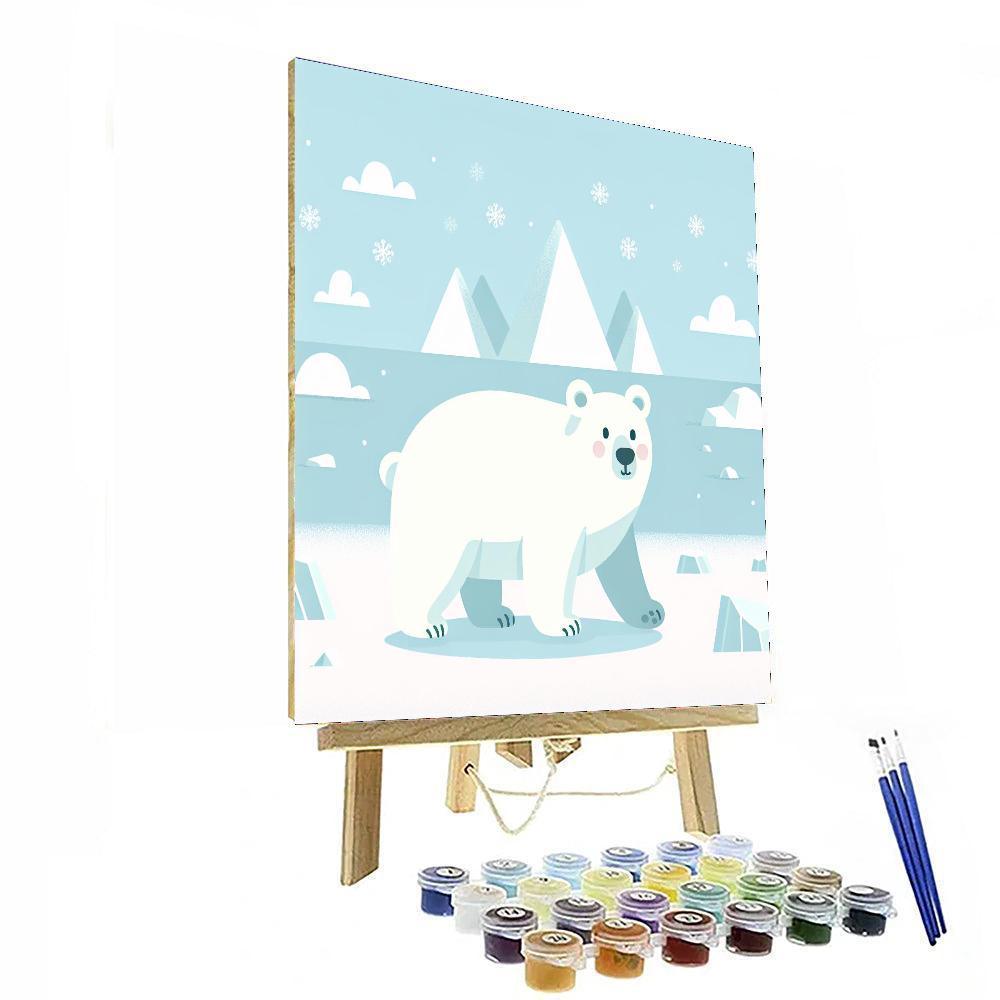 Friendly Polar Bear Trek Numbered Painting Kits