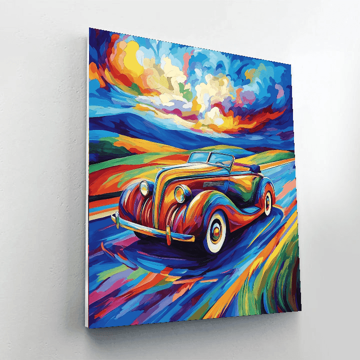 Tamara De Lempicka Inspired Vintage Car Cruise  Paint By Numbers Art