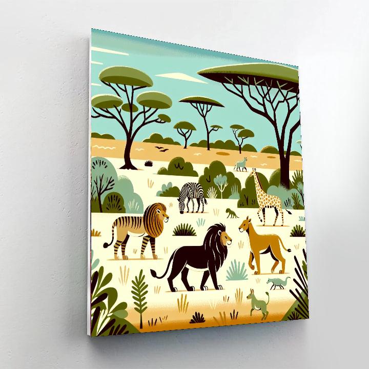 Safari Adventure Scene DIY Paint By Numbers