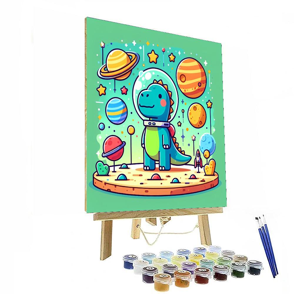 Galactic Dino Adventure DIY Paint By Numbers