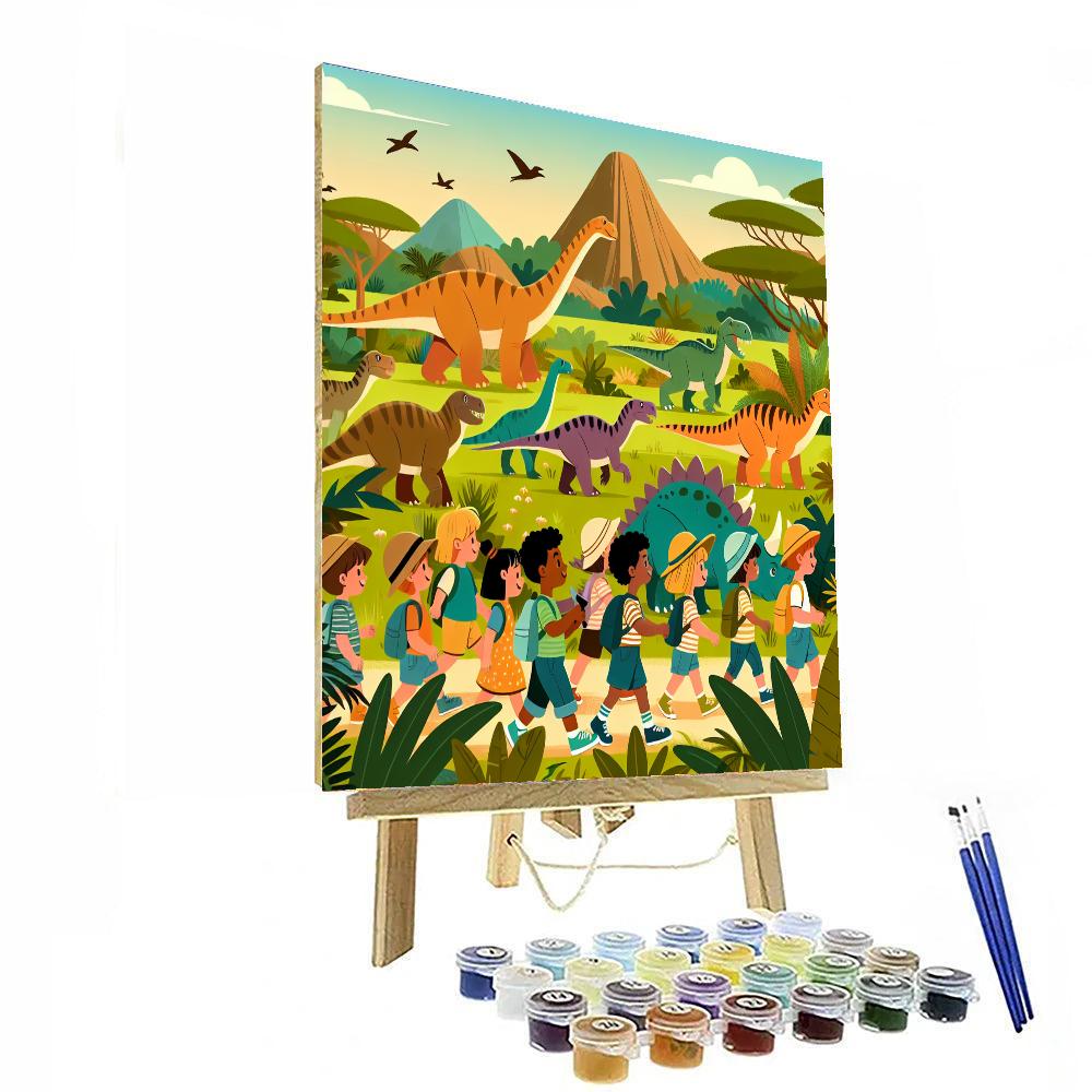 Playful Dinosaur Safari Number Painting