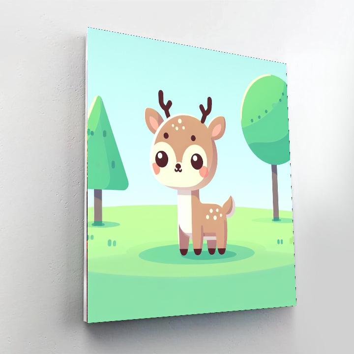 Cute Forest Deer Number Painting