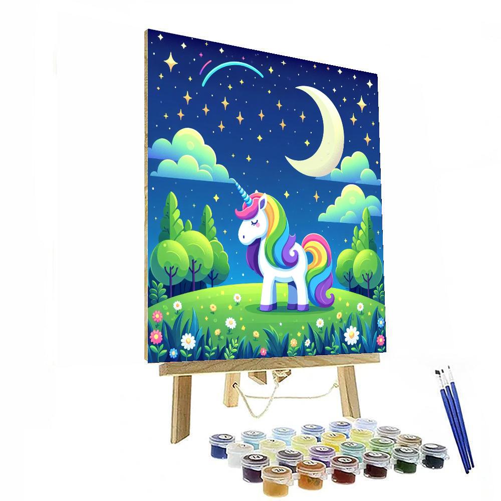 Mystical Moonlit Unicorn Painting Number Kit