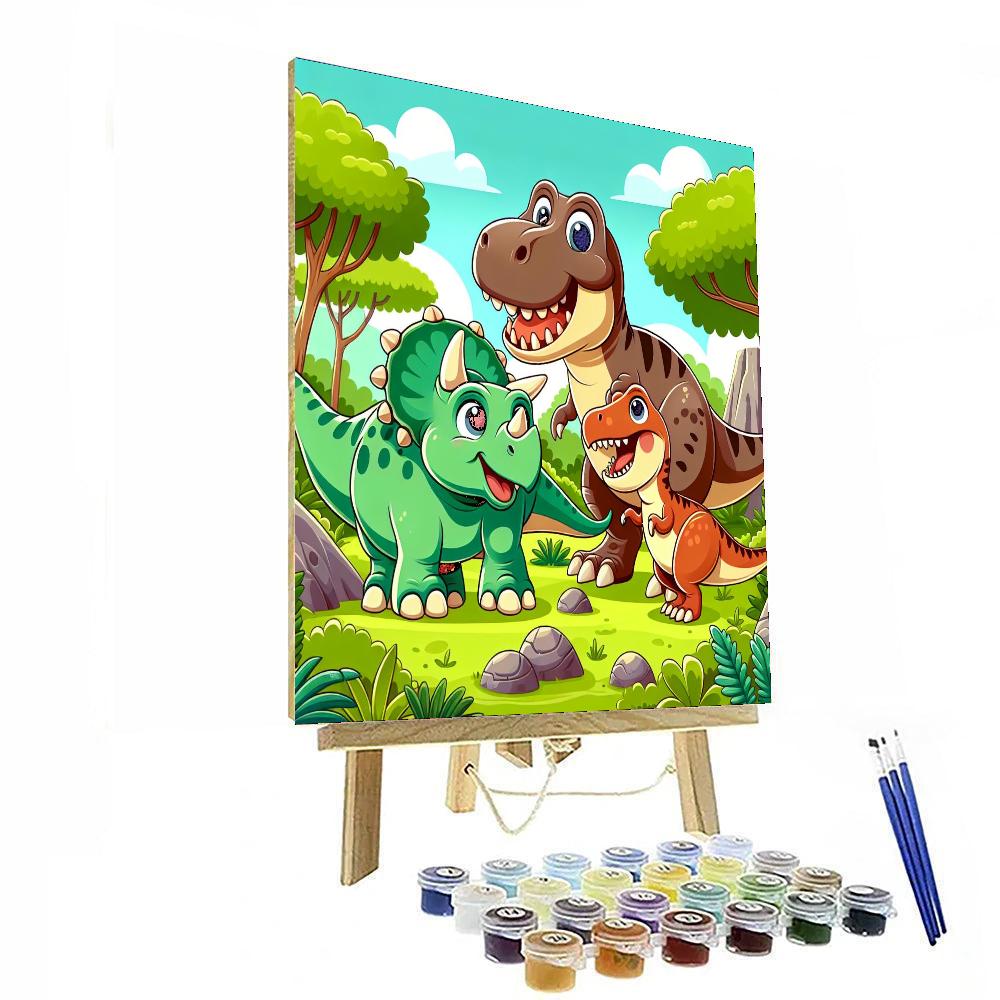 Dinosaur Playdate Painting Number Kit