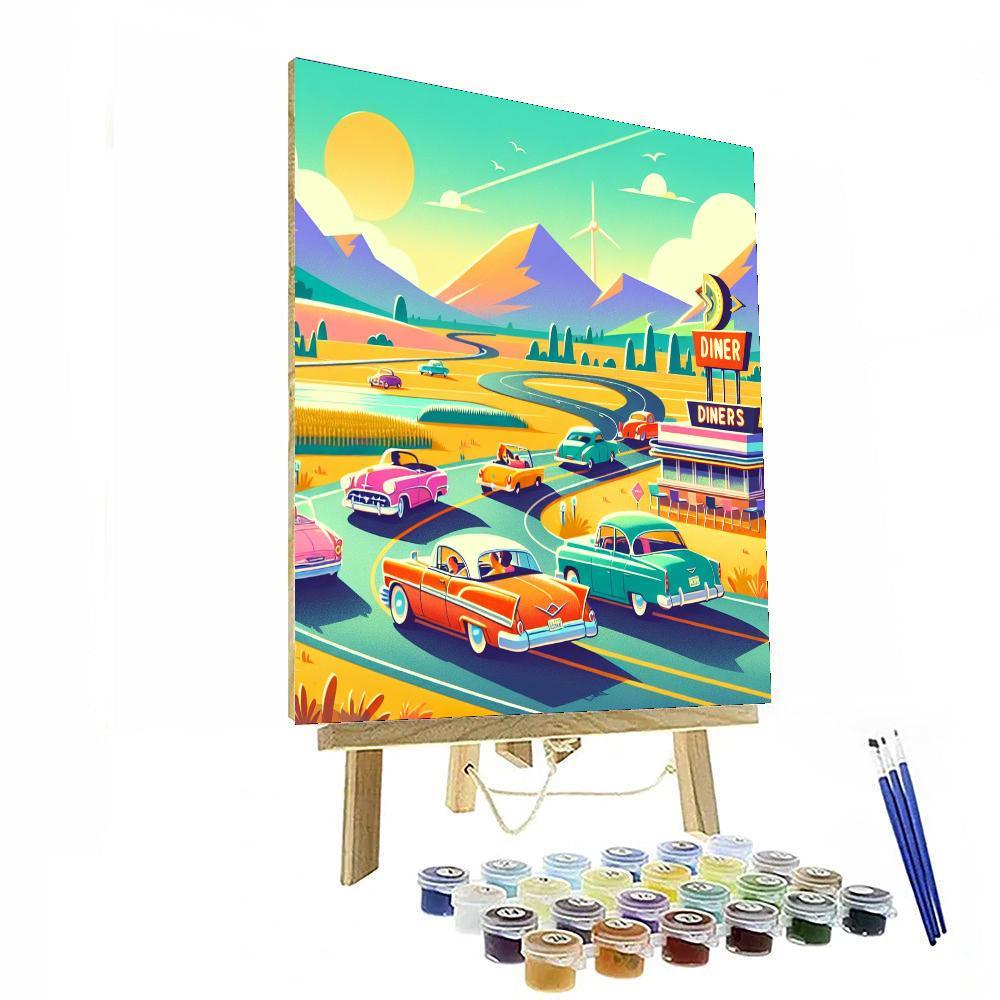 Funky Retro Road Trip Painting Number Kit