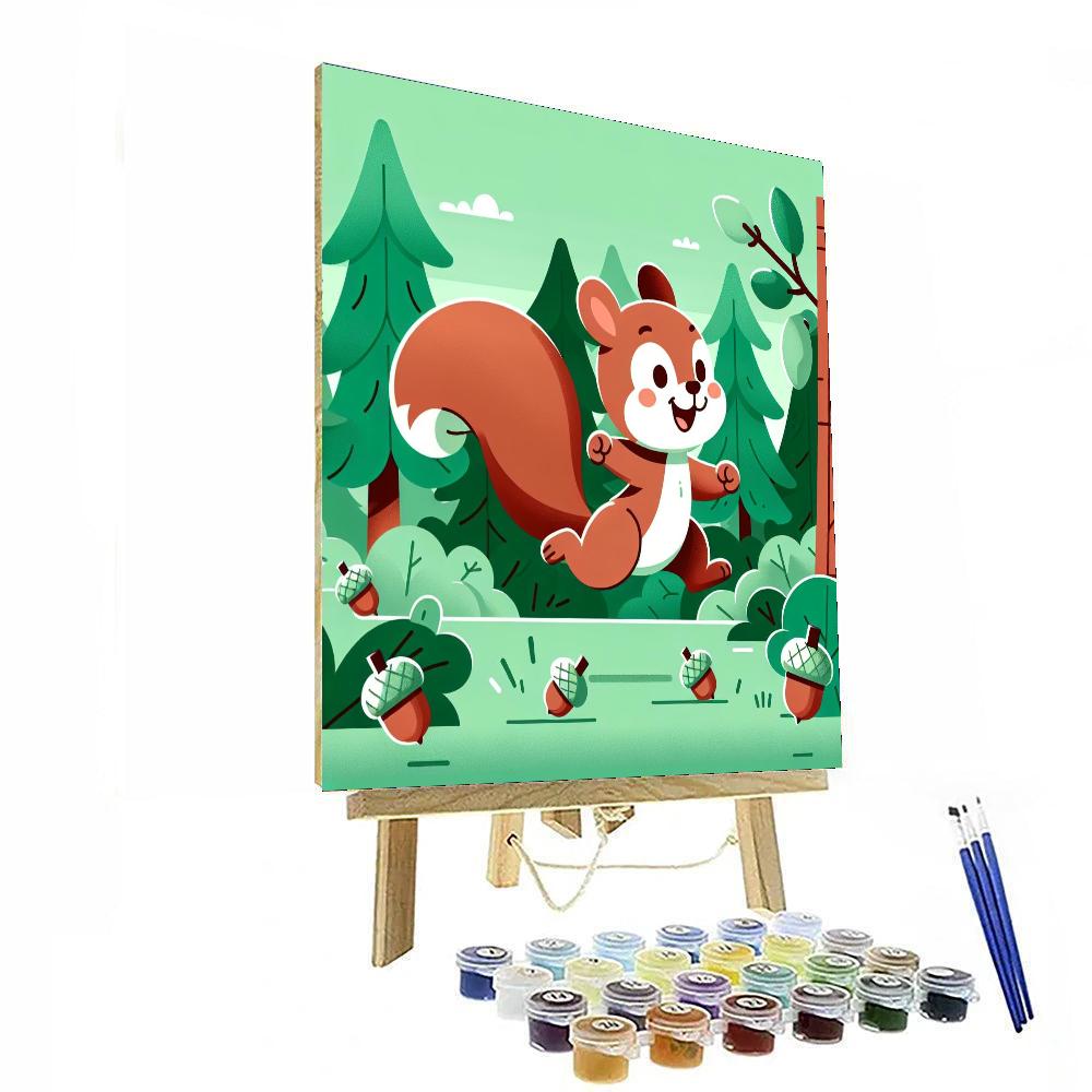 Giggly Squirrel Paint By Number