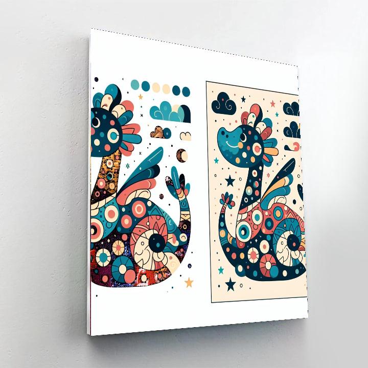 Daring Doodle Dragon Paint By Numbers