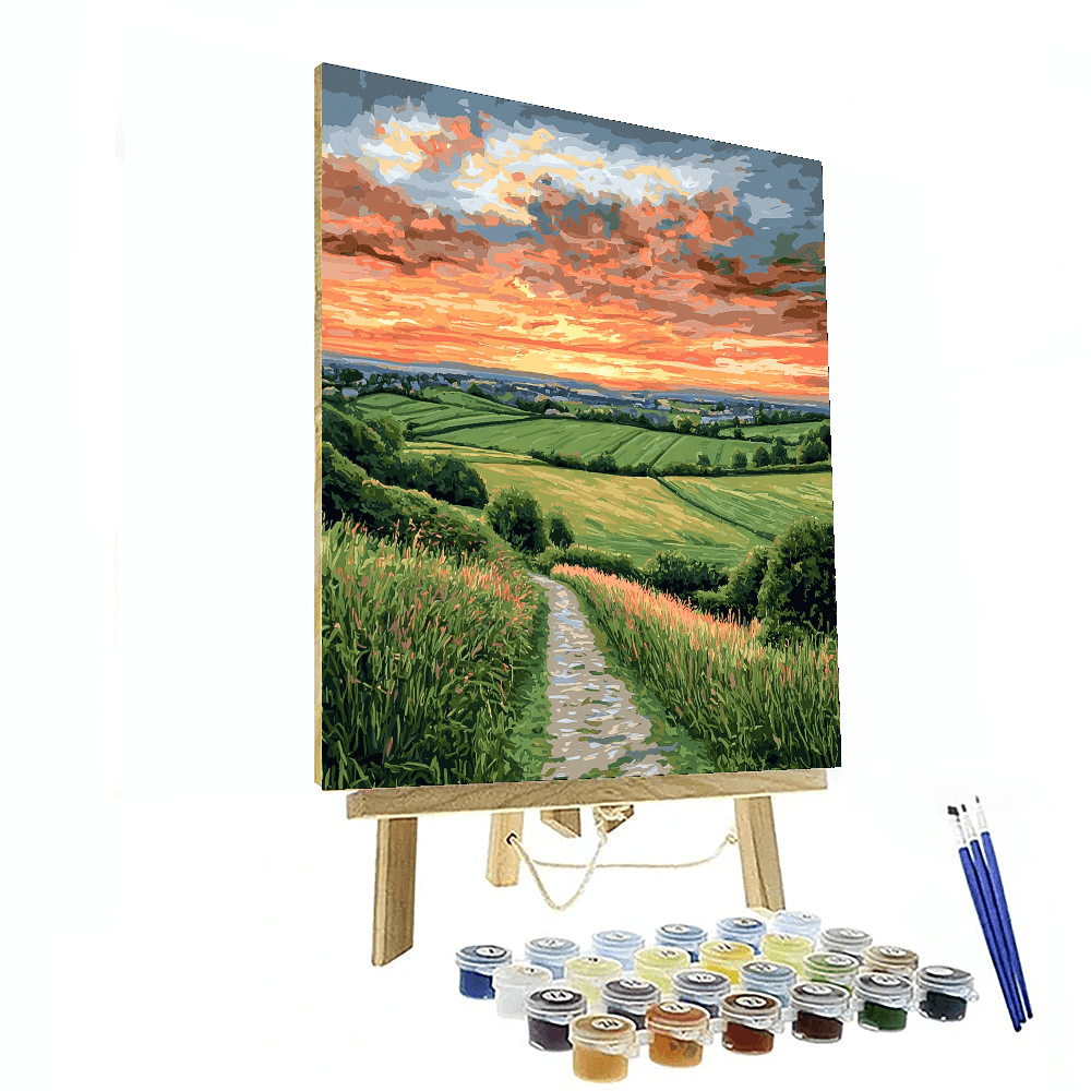 John Constable Inspired Twilight Over The Fields  Paint By Numbers Art