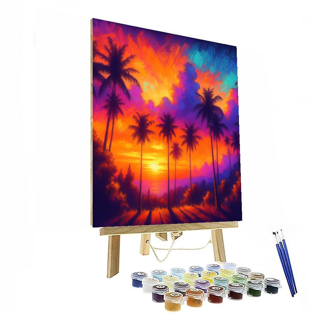 Tropical Sunset Fantasy Paint By Color