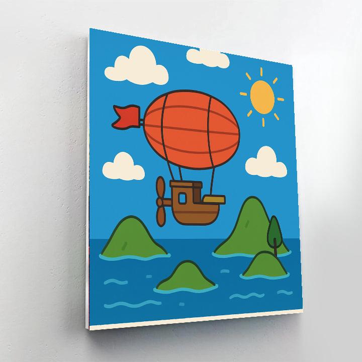 Skybound Airship Adventure Paint By Numbers Art