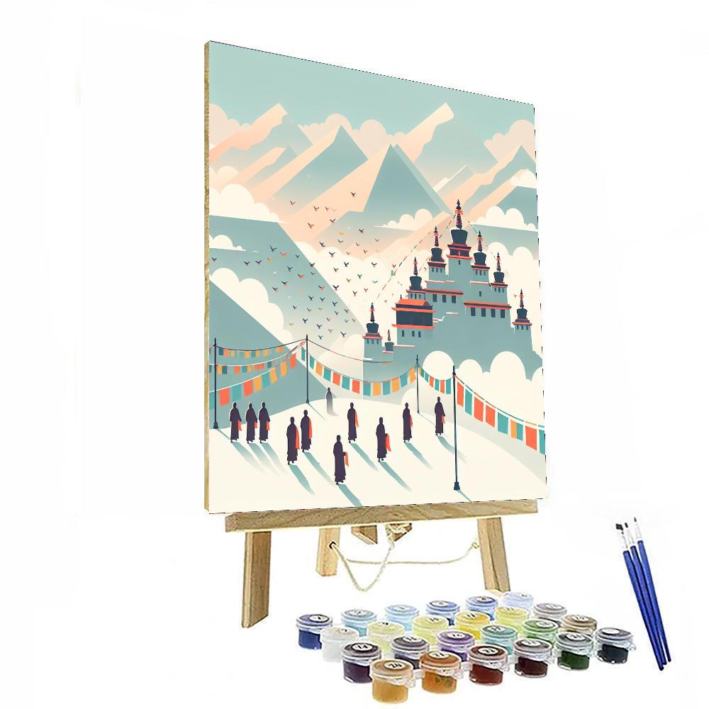 Mystic Mountain Monastery Number Painting