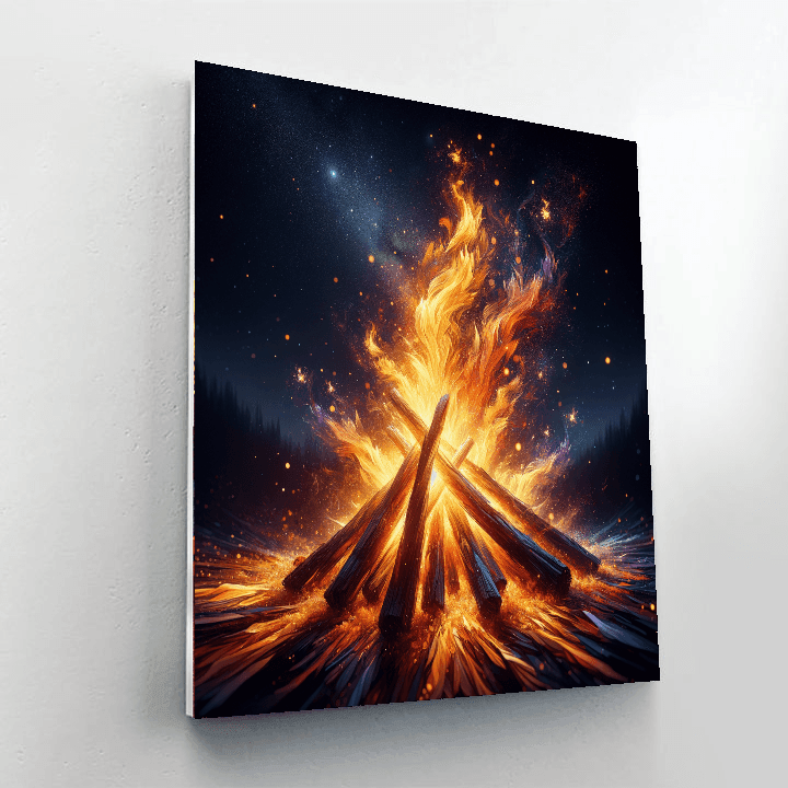 Dancing Flames In The Night Paint By Color