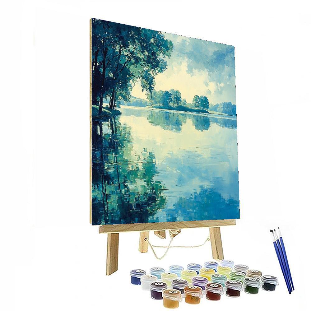 Paul Cézanne Inspired Shimmering Lakeside Reflections  Painting By Numbers Kit