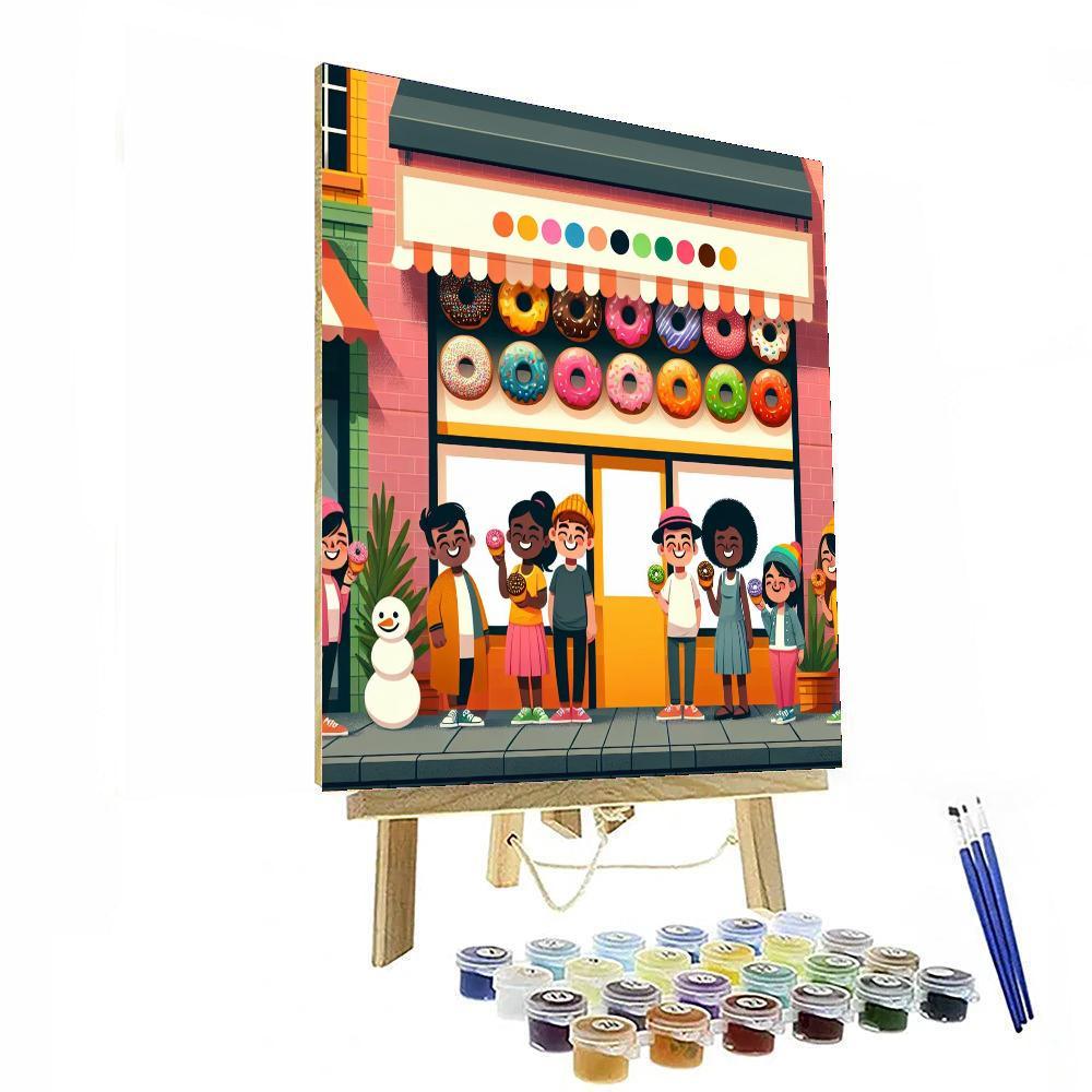 Delightful Doughnut Shop Painting Number Kit