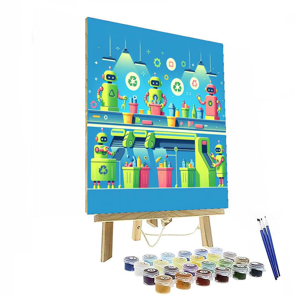Robot Recycling Squad Number Painting