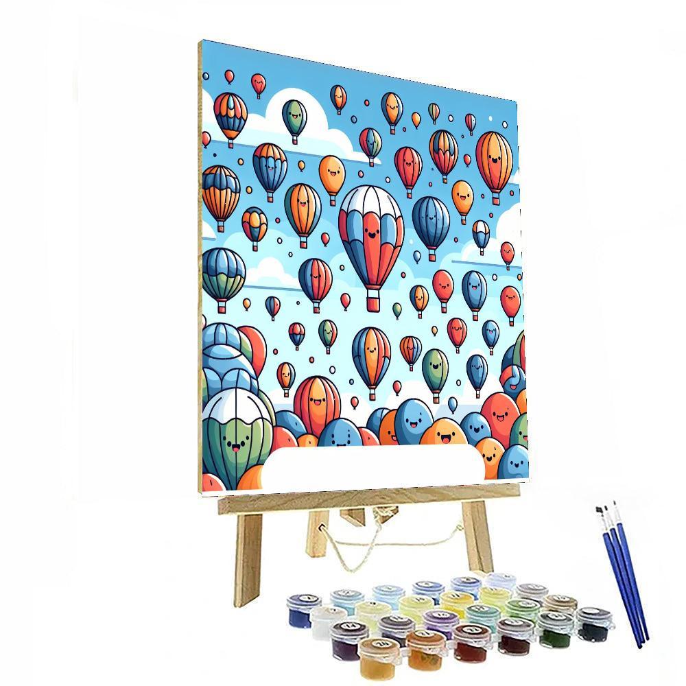 Bubbling Hot Air Balloons Paint By Color