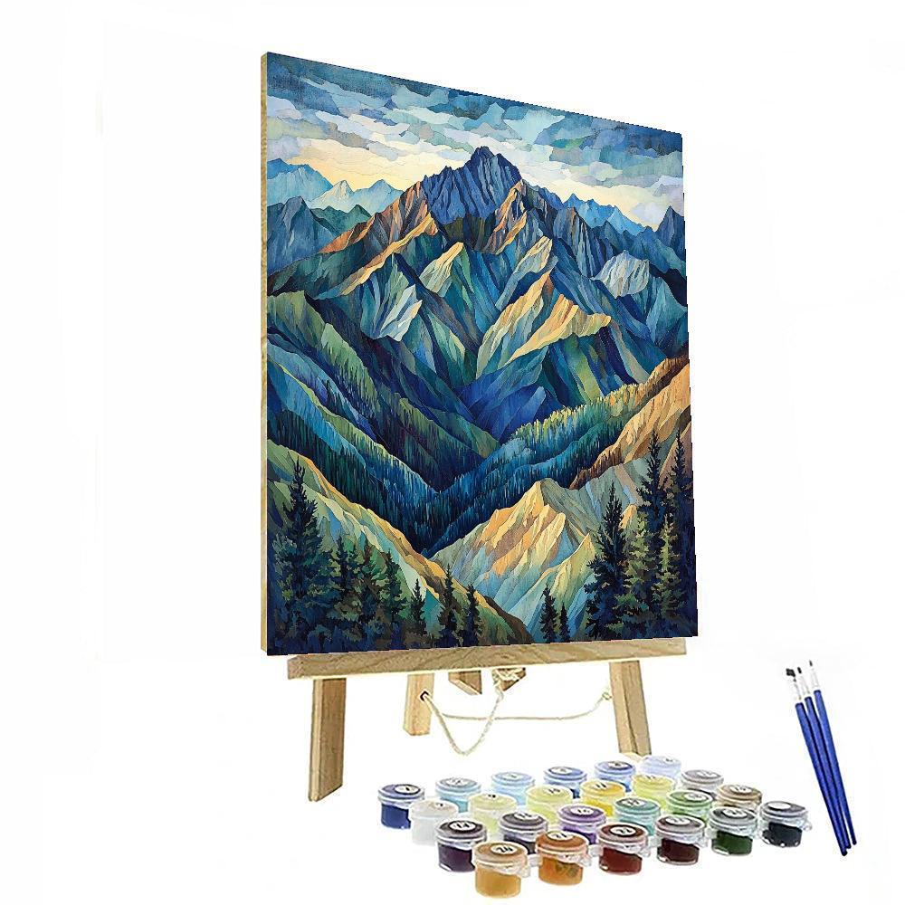 Michelangelo Inspired Whispering Peaks  Paint By Number